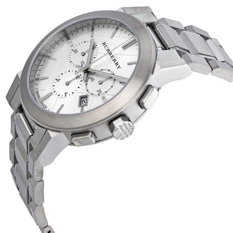 burberry check-dial stainless steel chronograph watch|Burberry watch outlet.